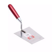 Mistrie inox, Olejnik, trapez, lata, 160 mm, sudura clasica, maner lemn, rosu