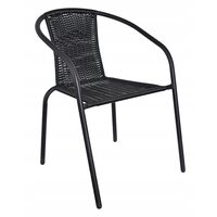 Scaun gradina/bistro, Jumi, metal, ratan, negru, 53x60x73 cm