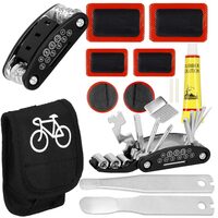 Kit pentru reparatii pana bicicleta, Springos, cu husa, petice, 14 piese, 12x8.5x3 cm