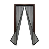Plasa cu magnet pentru usa impotriva tantarilor si mustelor, Verk Group, poliester, neagra, 210x100 cm