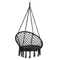 Hamac brazilian, tip scaun, Springos, negru, max 150kg, 79x80x120 cm