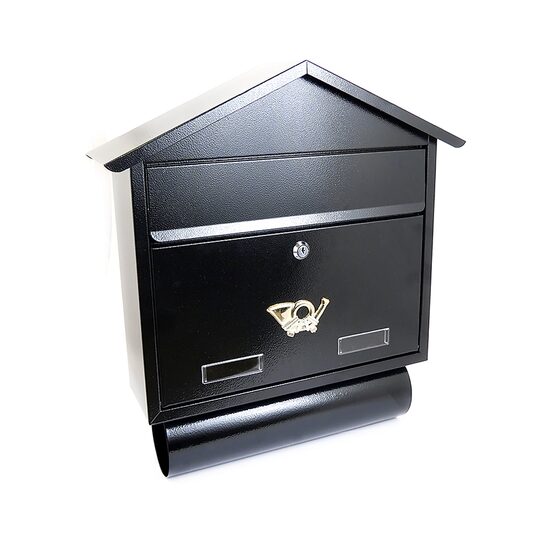 Cutie postala, Damech, cu loc pentru ziar, negru, format C4, 43x12x39 cm