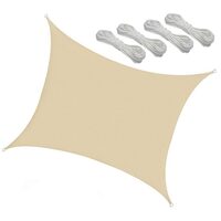 Copertina parasolar, Verk Group, dreptunghiulara, cu 4 sfori, inele metalice, crem, 4x3 m