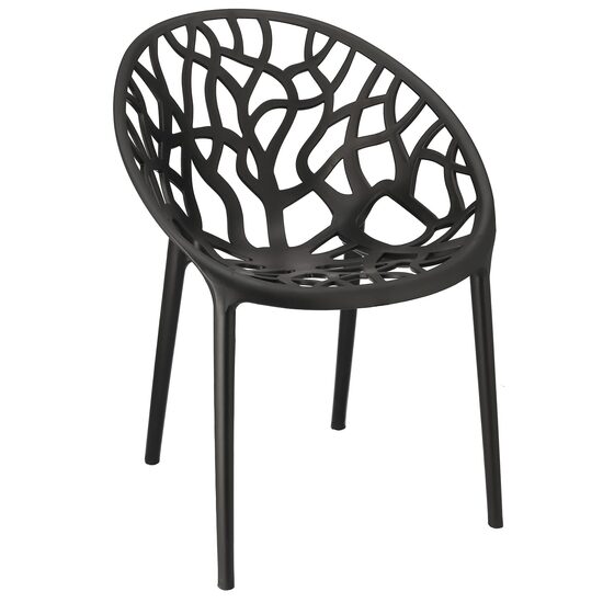 Scaun terasa/bistro, Jumi, Albero, PP, negru, 58x56x80 cm