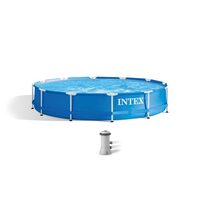 Piscina structura metalica, rotunda, cu filtru, pompa, albastru, 366x76 cm, Intex Metal Frame