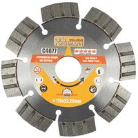 Disc diamantat segmentat, beton armat, caramida, taiere uscata, 115 mm/22.23 mm, Richmann Exclusive