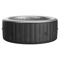 Piscina jacuzzi, gonflabila, rotunda, cu pompa si filtru, prelata acoperire, lumina LED, gri si alb, 930 L, 6 persoane, 204x70 cm, MSpa