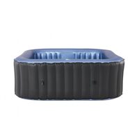 Piscina jacuzzi, gonflabila, patrata, cu pompa 1800 L/h, filtru, prelata acoperire, negru si albastru, 930 L, 6 persoane, 185x185x68 cm, MSpa