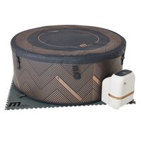 Piscina jacuzzi, gonflabila, rotunda, cu pompa si filtru, prelata acoperire, gri si maro, 930 L, 6 persoane, 173x65 cm, MSpa