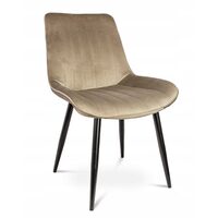Scaun bucatarie/living, Jumi, Viva, catifea, metal, bej si negru, 54x61x83 cm