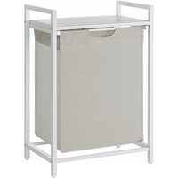 Raft baie cu cos de rufe, Artool, placa raft MDF, cadru otel, cu compartiment rufe, alb, 50x33x72 cm