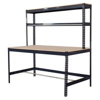 Masa de lucru, atelier, metalica, cu raft, max 350 kg, 183x90x183 cm, Strend Pro