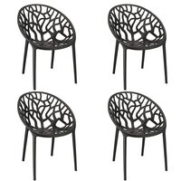 Set 4 scaune terasa/bistro, Jumi, Albero, PP, negru, 58x56x80 cm