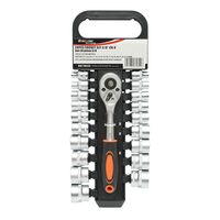 Trusa chei tubulare, 3/8", metrice Cr-V, cu clichet reversibil, 20 piese, Breckner Germany