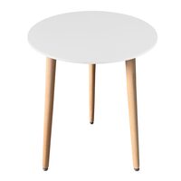 Masa stil scandinav, Artool, Kami, rotunda, MDF si lemn, alb, 60x74 cm