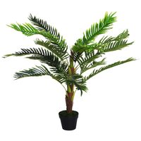 Planta artificiala, palmier cu ghiveci, verde, 123 cm