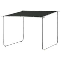 Pavilion pentru gradina/terasa, cu roti, cadru metalic, pliabil, negru, 3.02x3.02x2.5 m