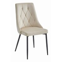 Scaun bucatarie/living, Artool, Imola, catifea, metal, bej, 48.5x61x93.5 cm