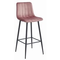 Scaun de bucatarie/bar, Artool, Pozza, catifea, otel, roz si negru, 43x35x104 cm