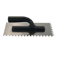 Gletiera inox cu zimti, 6x6 mm, maner plastic, 13x27 cm   