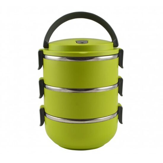 Recipiente pentru transport mancare, plastic, set 3 buc, verde, 3x500 ml, Perfect Home