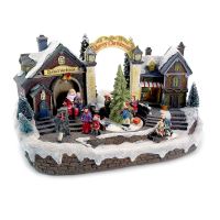 Decoratiune Craciun, Sat cu LED-uri, 33x18x20 cm