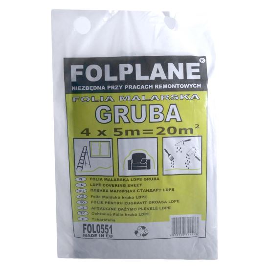 Folie pentru zugravit, LDPE, 4x5 m, 20 mp, 20 microni, Painter