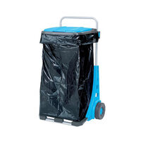 Suport pentru saci de gunoi cu roti pentru gradina, carucior transport navete max 50 kg  120 l