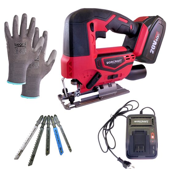 Fierastrau pendular cu acumulator 20V 4A incarcator+cadou lame,manusi