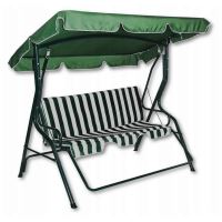 Balansoar gradina, 3 locuri, suport picioare, verde, 175x115x150 cm, Daria