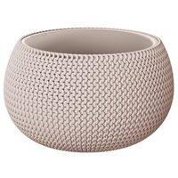 Ghiveci decorativ de flori, Prosperplast, Splofy, rotund, cafeniu, 23.9x16.1 cm