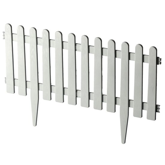 Gard de gradina decorativ, din plastic, alb, set 4 buc, Chomik