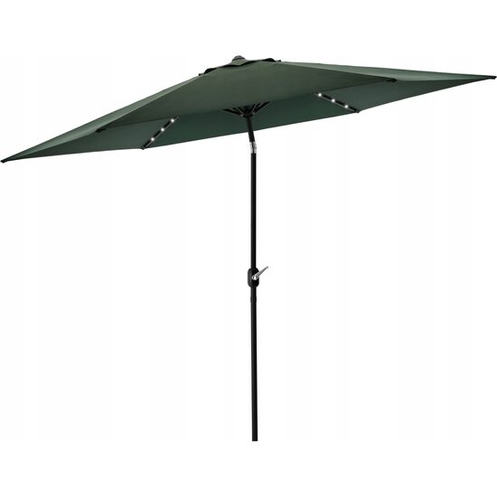 Umbrela gradina/terasa cu LED, manivela, Chomik, verde, 300 cm