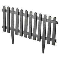 Gard de gradina decorativ, din plastic, gri, set 4 buc, Chomik