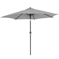 Umbrela gradina/terasa cu LED, manivela, Chomik, gri, 300 cm