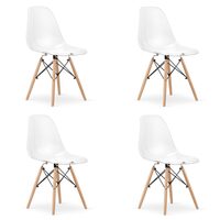 Set 4 scaune stil scandinav, Artool, Osaka, policarbonat, lemn, transparent, 46x52x82 cm