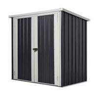 Casuta/magazie/sopron de gradina pentru depozitare unelte, otel si PP, negru, 147x86x134 cm