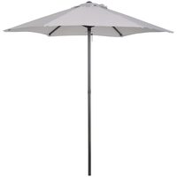 Umbrela gradina/balcon/terasa, semirotunda, cu manivela, stalp aluminiu, gri, 196 cm