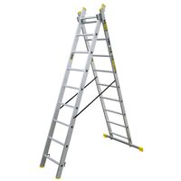 Scara aluminiu, Metalkas, 2 tronsoane, 9 trepte, max 150 kg, 2.4-3.7 m
