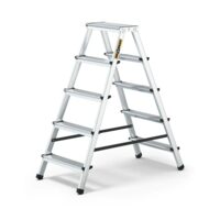 Scara aluminiu, 2 tronsoane, 4 trepte, platforma, max 125 kg, 1.13 m, Drabest