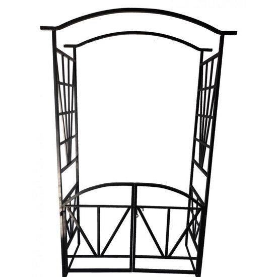 Arcada metalica, pergola, pentru gradina, cu portita, 114x45x208 cm 