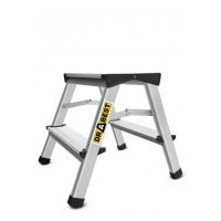 Scara aluminiu, 2 tronsoane, 1 treapta, platforma, max 125 kg, 0.44 m, Drabest