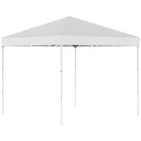 Pavilion pentru gradina/comercial, cadru metalic, material Oxford, pliabil, cu inaltime ajustabila, alb, 2.45x2.45x2.45 m