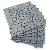 Podea de gradina/terasa, PVC, model piatra, 30x30 cm, set 6 buc