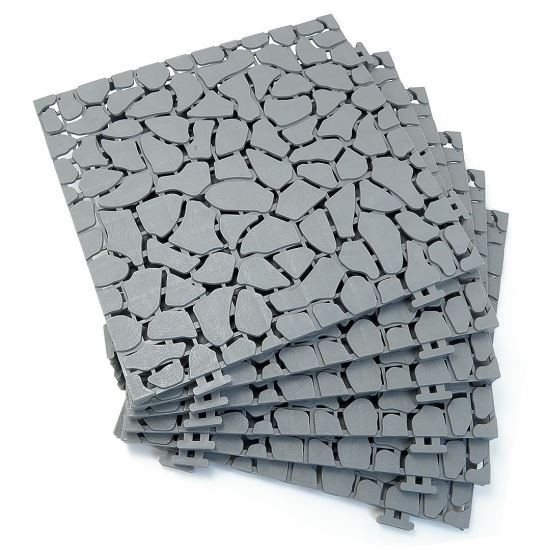 Podea de gradina/terasa, PVC, model piatra, 30x30 cm, set 6 buc