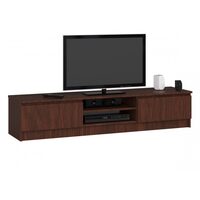 Comoda pentru TV, placa laminata, 4 rafturi, stejar Wenge, 160x40x33.4 cm