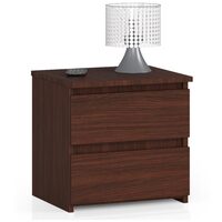 Comoda/noptiera, placa laminata, 2 sertare, stejar Wenge, 40x35x40 cm