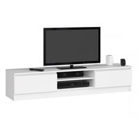 Comoda pentru TV, placa laminata, 4 rafturi, alb, 160x40x33.4 cm