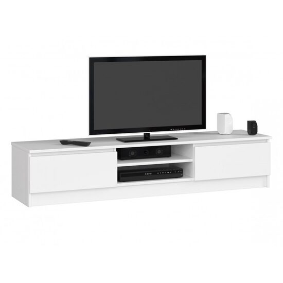 Comoda pentru TV, placa laminata, 4 rafturi, alb, 160x40x33.4 cm