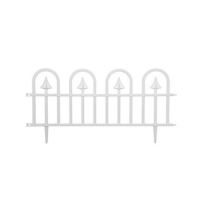 Gard de gradina decorativ, plastic alb, set 4 buc, 60x30.5 cm
